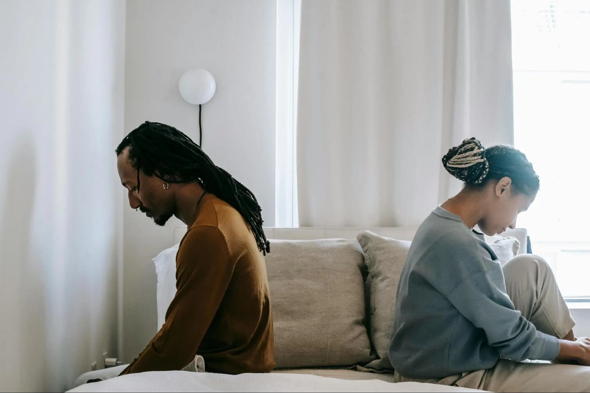 Couple feeling stressed