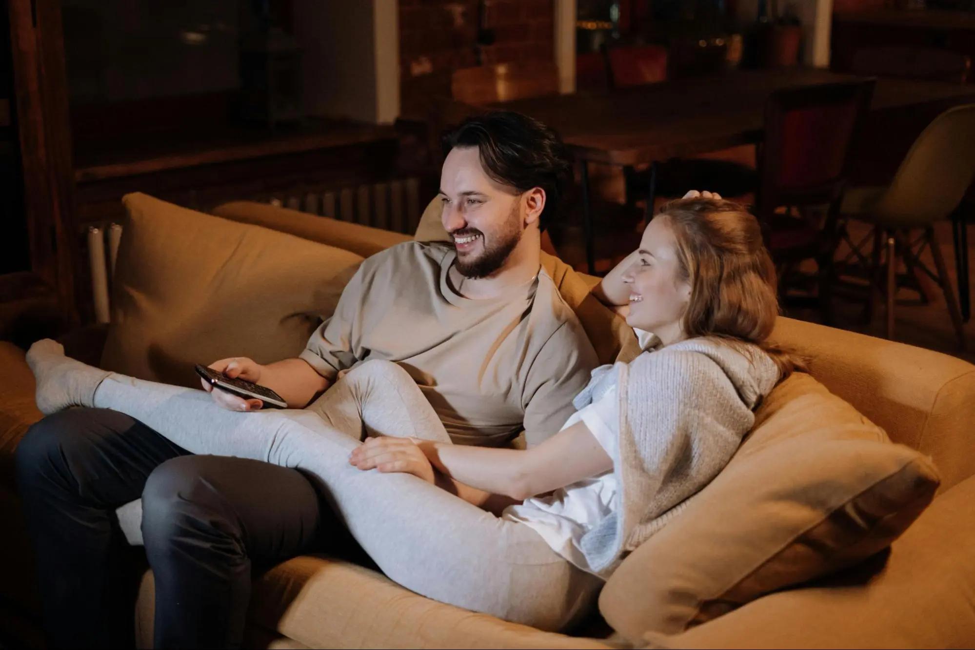 Couple watching a movie together