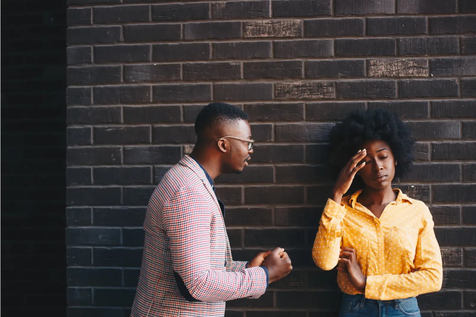 Couple experiencing a stressful situation